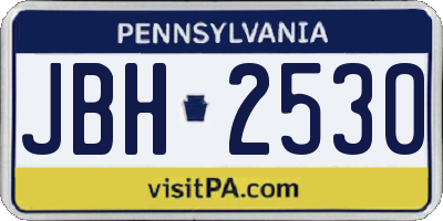 PA license plate JBH2530