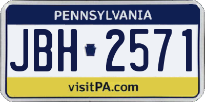 PA license plate JBH2571