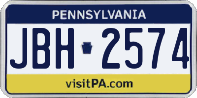 PA license plate JBH2574