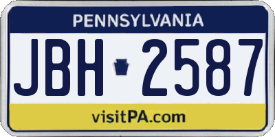 PA license plate JBH2587