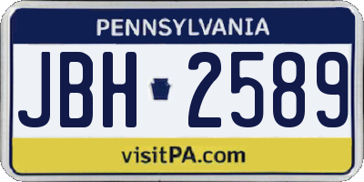 PA license plate JBH2589