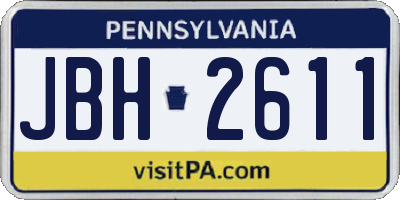 PA license plate JBH2611