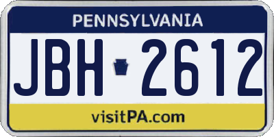 PA license plate JBH2612