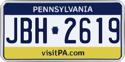 PA license plate JBH2619