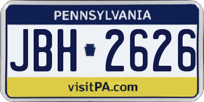 PA license plate JBH2626