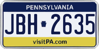 PA license plate JBH2635