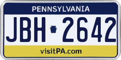 PA license plate JBH2642