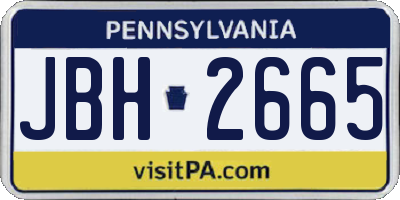 PA license plate JBH2665