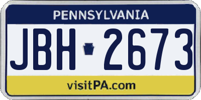 PA license plate JBH2673
