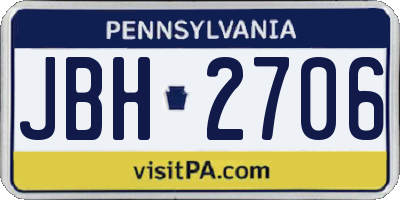 PA license plate JBH2706