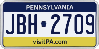 PA license plate JBH2709