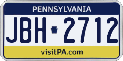 PA license plate JBH2712