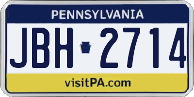 PA license plate JBH2714