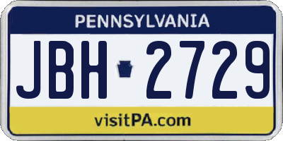 PA license plate JBH2729