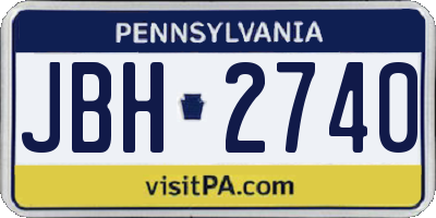 PA license plate JBH2740