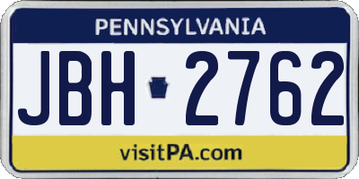 PA license plate JBH2762