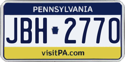 PA license plate JBH2770