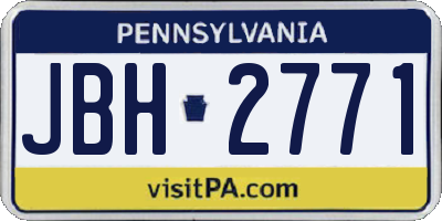 PA license plate JBH2771