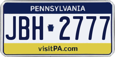 PA license plate JBH2777