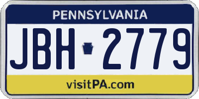 PA license plate JBH2779