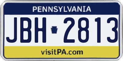 PA license plate JBH2813