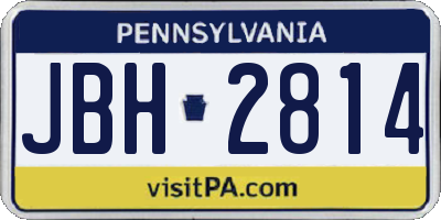 PA license plate JBH2814