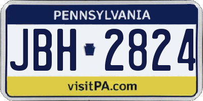 PA license plate JBH2824