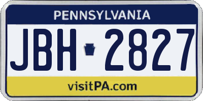 PA license plate JBH2827