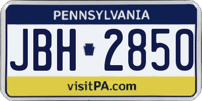 PA license plate JBH2850