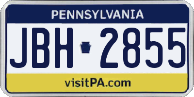 PA license plate JBH2855