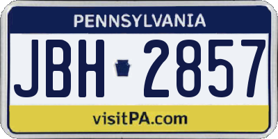 PA license plate JBH2857