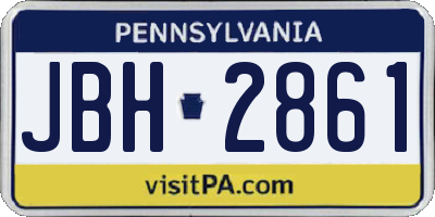 PA license plate JBH2861