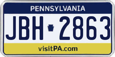 PA license plate JBH2863