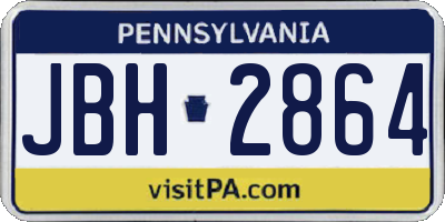 PA license plate JBH2864