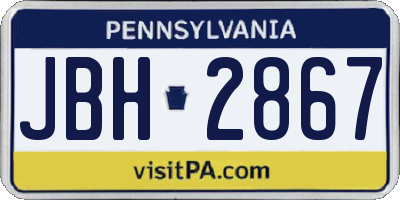 PA license plate JBH2867