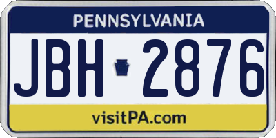 PA license plate JBH2876