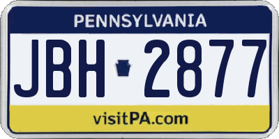 PA license plate JBH2877