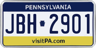 PA license plate JBH2901