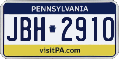 PA license plate JBH2910