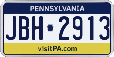 PA license plate JBH2913