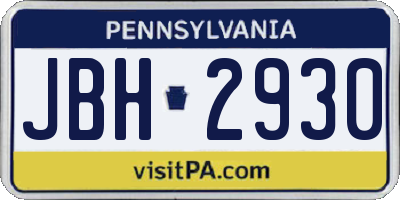 PA license plate JBH2930