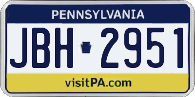 PA license plate JBH2951