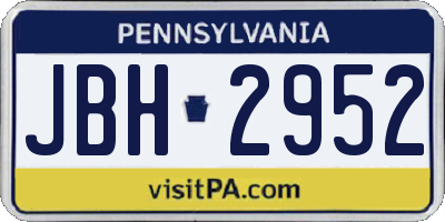 PA license plate JBH2952