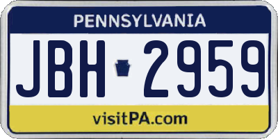 PA license plate JBH2959