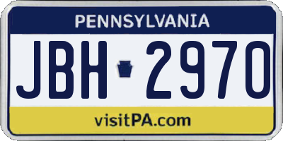 PA license plate JBH2970