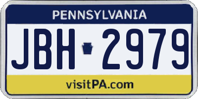 PA license plate JBH2979