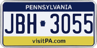 PA license plate JBH3055