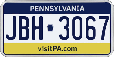 PA license plate JBH3067