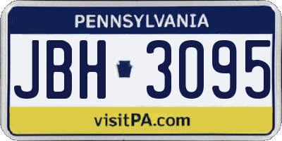 PA license plate JBH3095