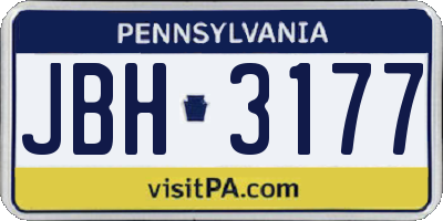 PA license plate JBH3177